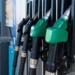 Fuel pumps at a petrol gas station